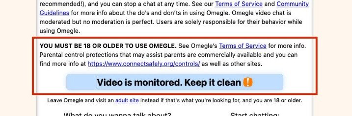 omegle random video chat